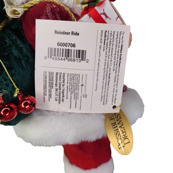 Dept 56 Possible Dreams Santa Claus Reindeer Ride Fabric Clothtique Holiday Xmas - Picture 8 of 10